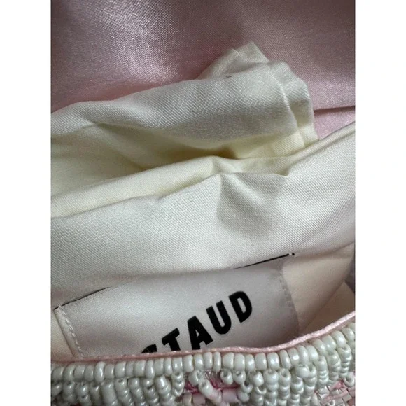 NWd Staud Women's Tommy Cherry Blossom Toile Ivory Beaded Flap Shoulder Bag - Picture 10 of 16